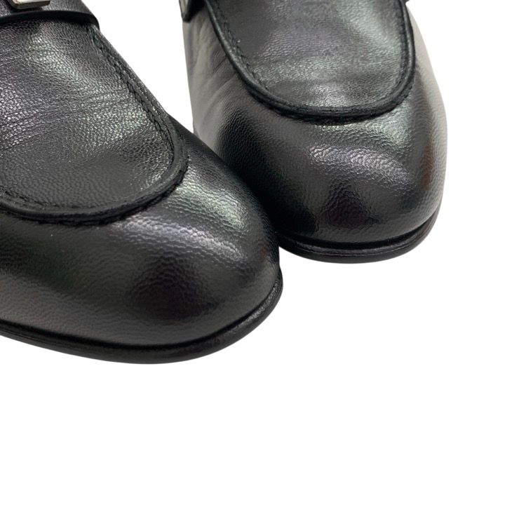 HERMES エルメス モカシン 《パリ》 Hモチーフ ブラック パラディウム