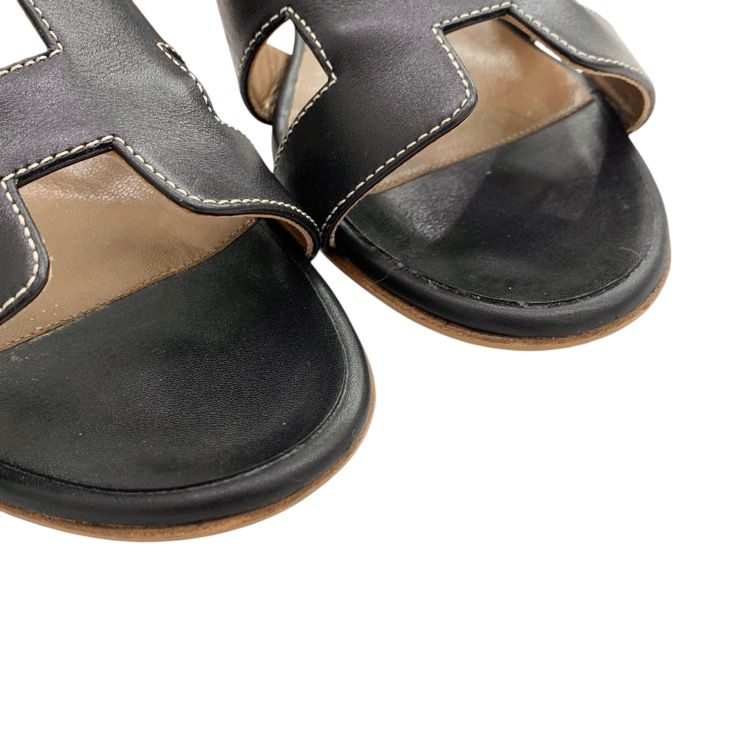 HERMES エルメス オラン Hサンダル ブラック 36.5 - メルカリ