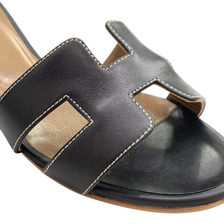 HERMES エルメス オラン Hサンダル ブラック 36.5 - メルカリ