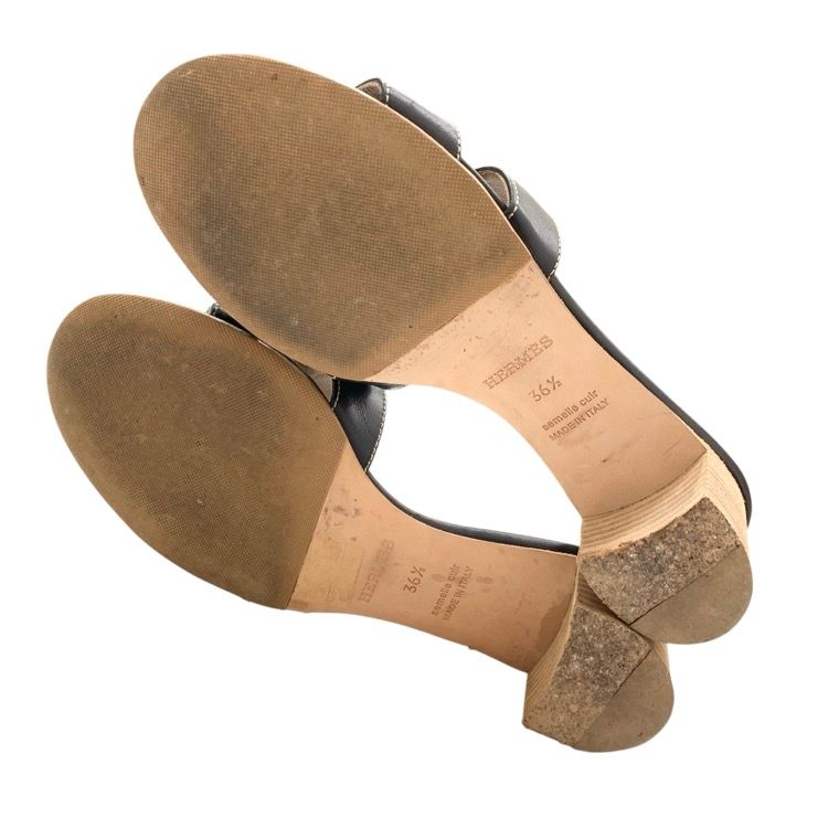 HERMES エルメス オラン Hサンダル ブラック 36.5 - メルカリ