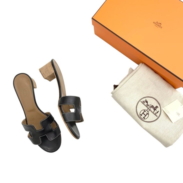 HERMES エルメス オラン Hサンダル ブラック 36.5 - メルカリ