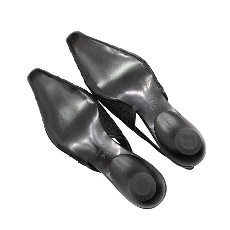 Mame Kurogouchi マメクロゴウチ Cording Embroidery Sling Back Heels