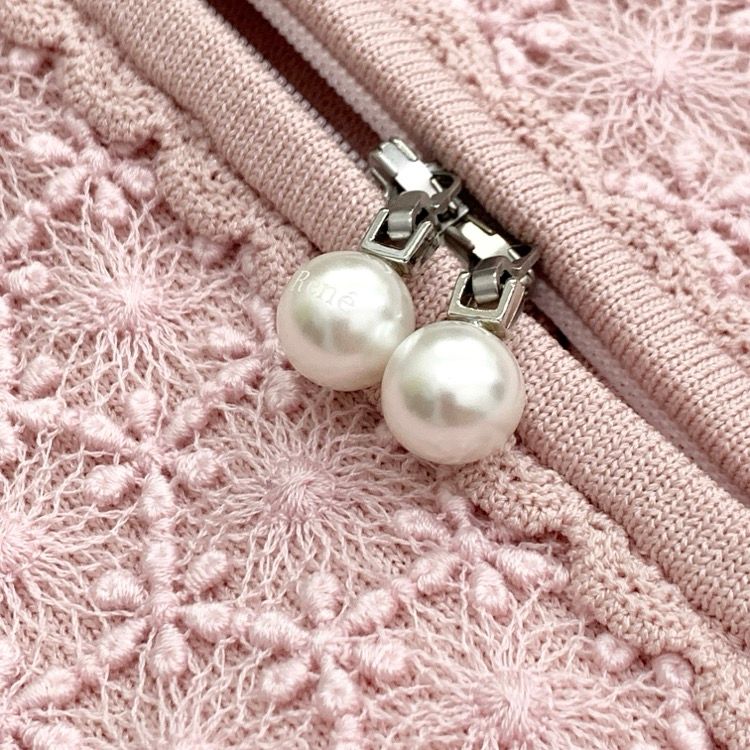 Rene ルネ レースコンビニットジップ カーディガン パールスライダー