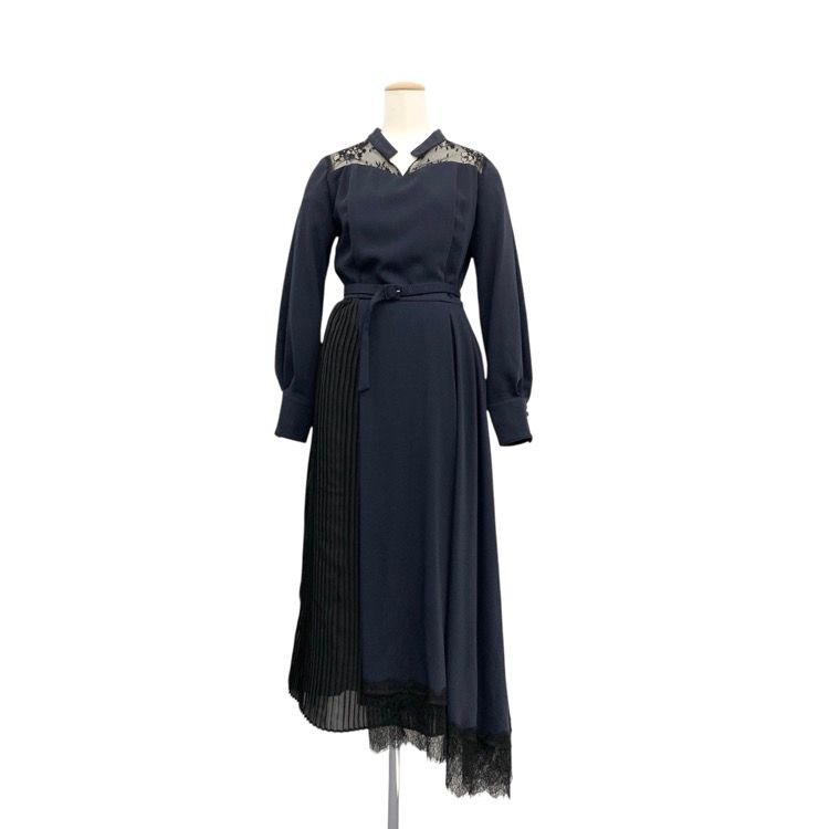 AMERI アメリ ヴィンテージ PLEATS ASYMMETRY DRESS プリーツ