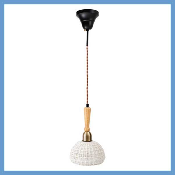 ペンダントライト 陶器製シェード W 18×D 18×H 29 cm コード長 約1 m シーリングプラグ No.754