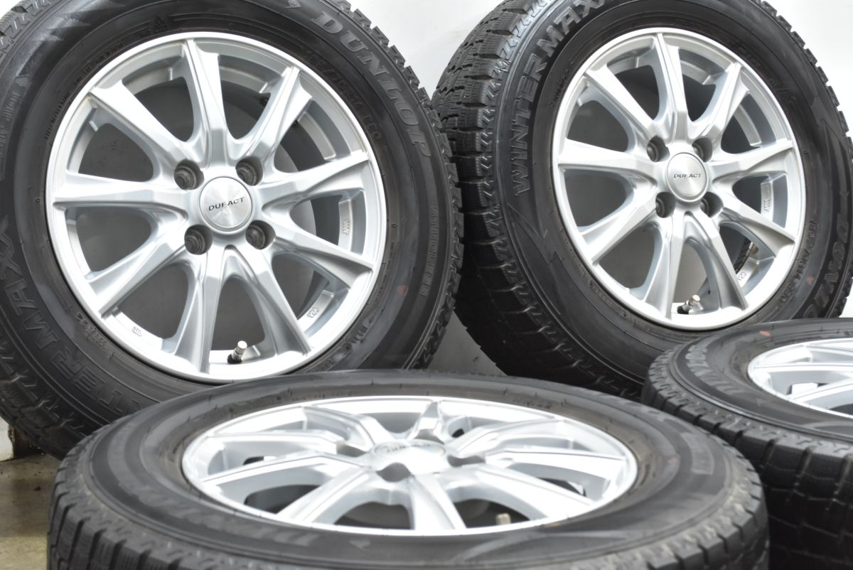 バリ溝 DUFACT 14 in 5 J 42 PCD 100 ダンロップ ウィンターマックス WM 02 185 70 R フィールダー アクア ヤリス ノート フィット