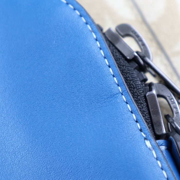 COACH コーチ ウエストバッグ CH587 PVC レザー ブルー ベージュ