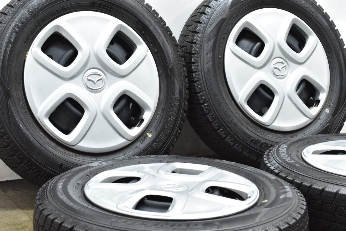 バリ溝 マツダ キャロル 13 in 4 00 B 40 PCD 100 ダンロップ ウインターマックス WM 02 145 80 R ノーマル戻し スチール