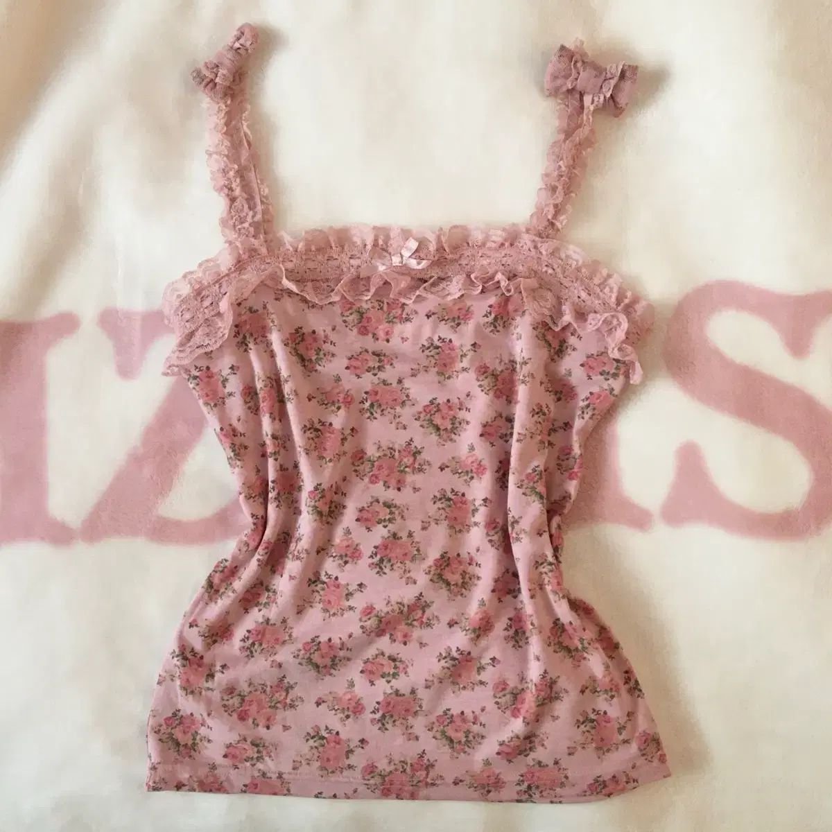 リズリサ フラワー リボン キャミソール スリーブレス 姫ギャル