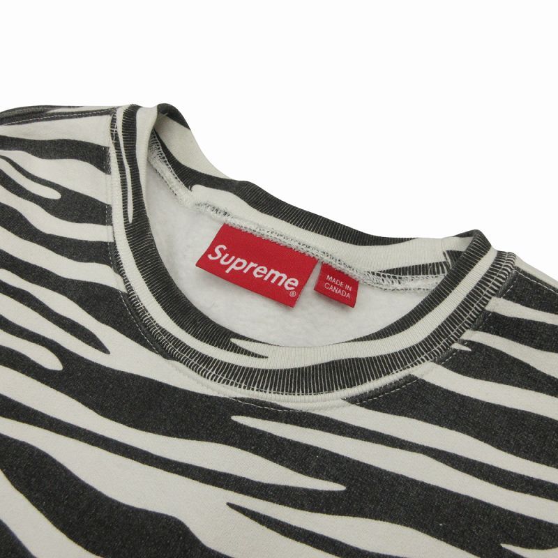 美品 22AW シュプリーム SUPREME Box Logo Crewneck Zebra ボックス
