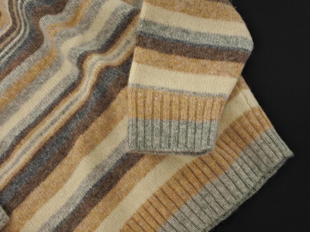 CROCODILE クロコダイル ウール100% ロゴ 刺繍 ボーダー ニット