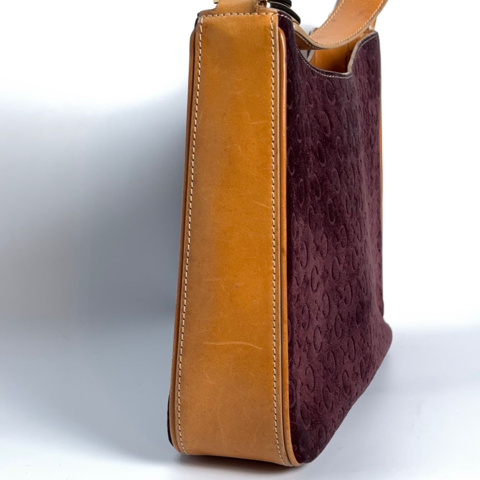 CELINE セリーヌ スエードレザー ワンショルダーバッグ ボルドー 紫