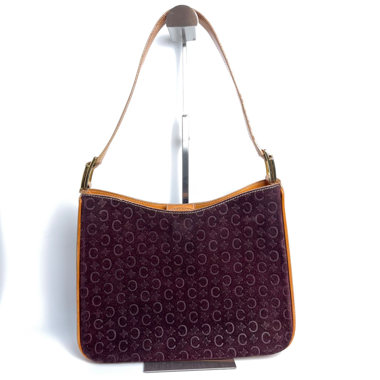 CELINE セリーヌ スエードレザー ワンショルダーバッグ ボルドー 紫 