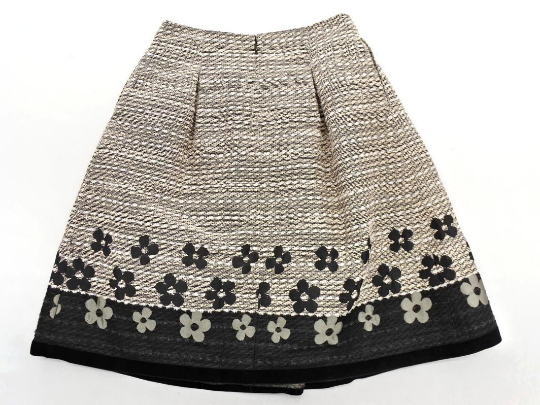 MS GRACY エムズグレイシー ツイード フラワー スカート size38/グレー