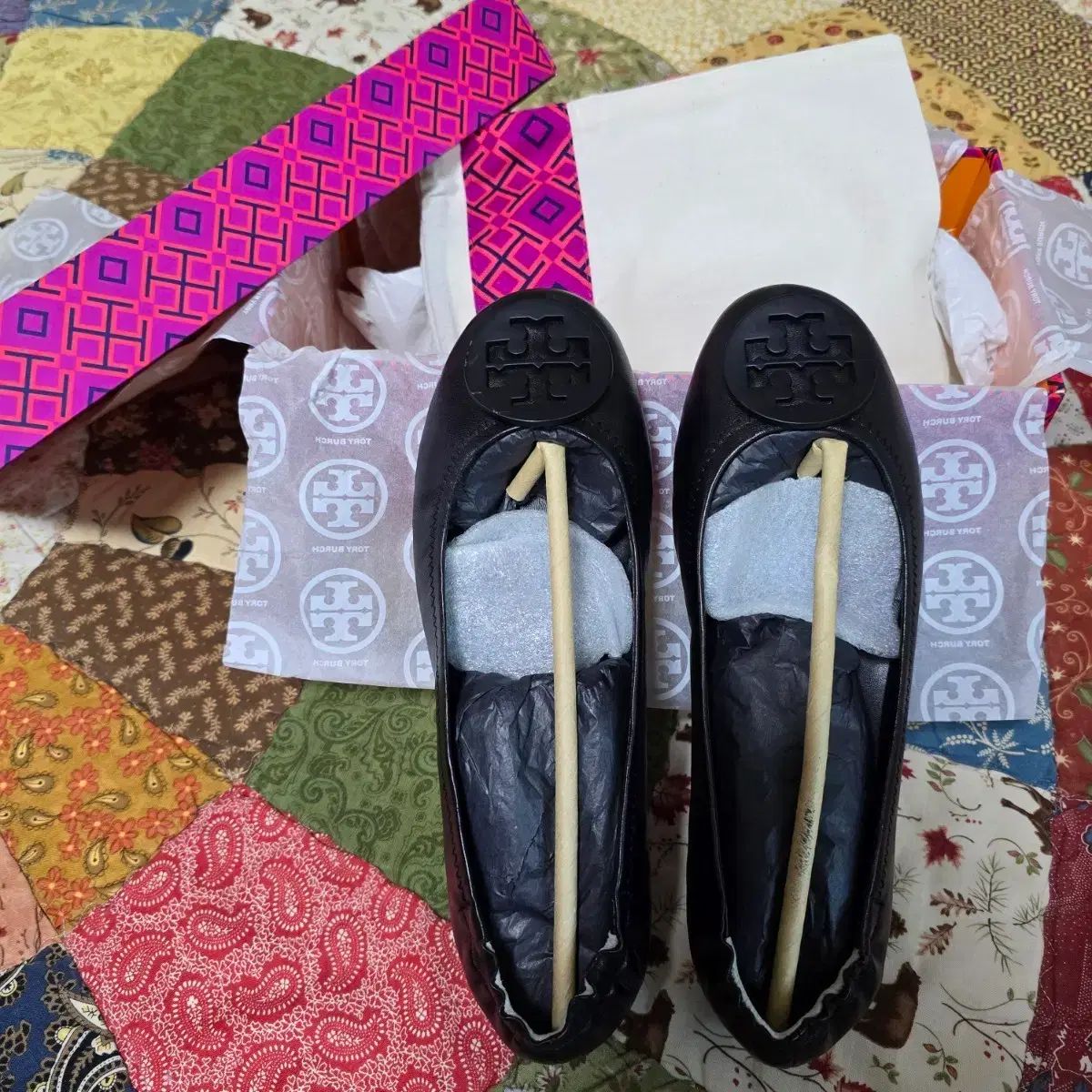 トリーバーチ ブラック フラット シューズ 240