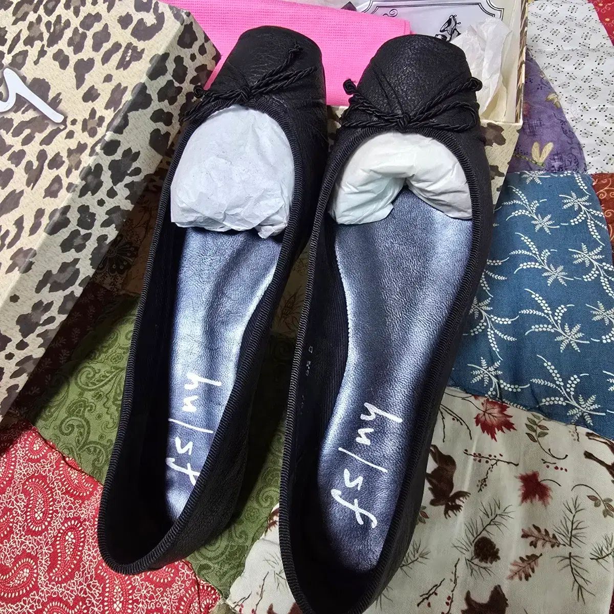 FS NY ブラック フラットシューズ