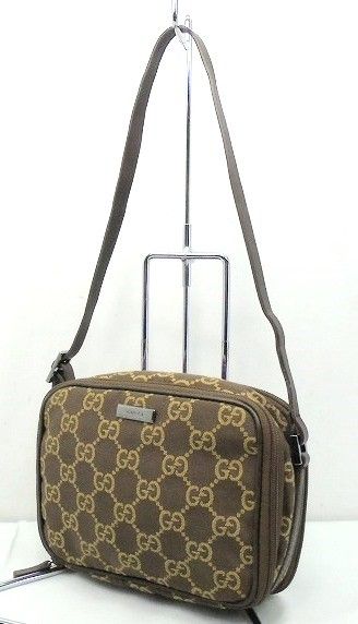 GUCCI グッチ　ポーチ GG柄 バニティバッグ ブラウン　コスメ s25g-a795x【中古】GUCCI ｸﾞｯﾁ GG柄 ﾊﾞﾆﾃｨﾊﾞｯｸﾞ ﾒｲｸﾎﾟｰﾁ ﾌﾞﾗｳﾝ 039