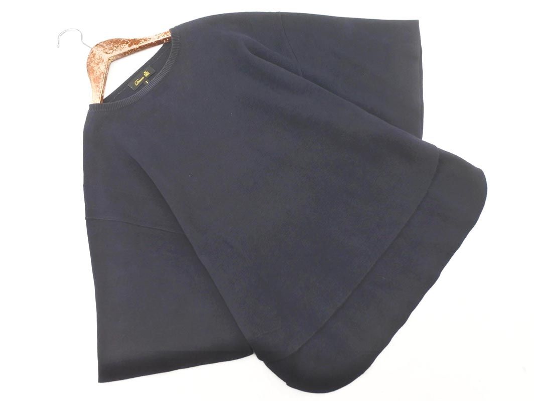 Drawer ドゥロワー ショートスリーブ ニット セーター size2/紺