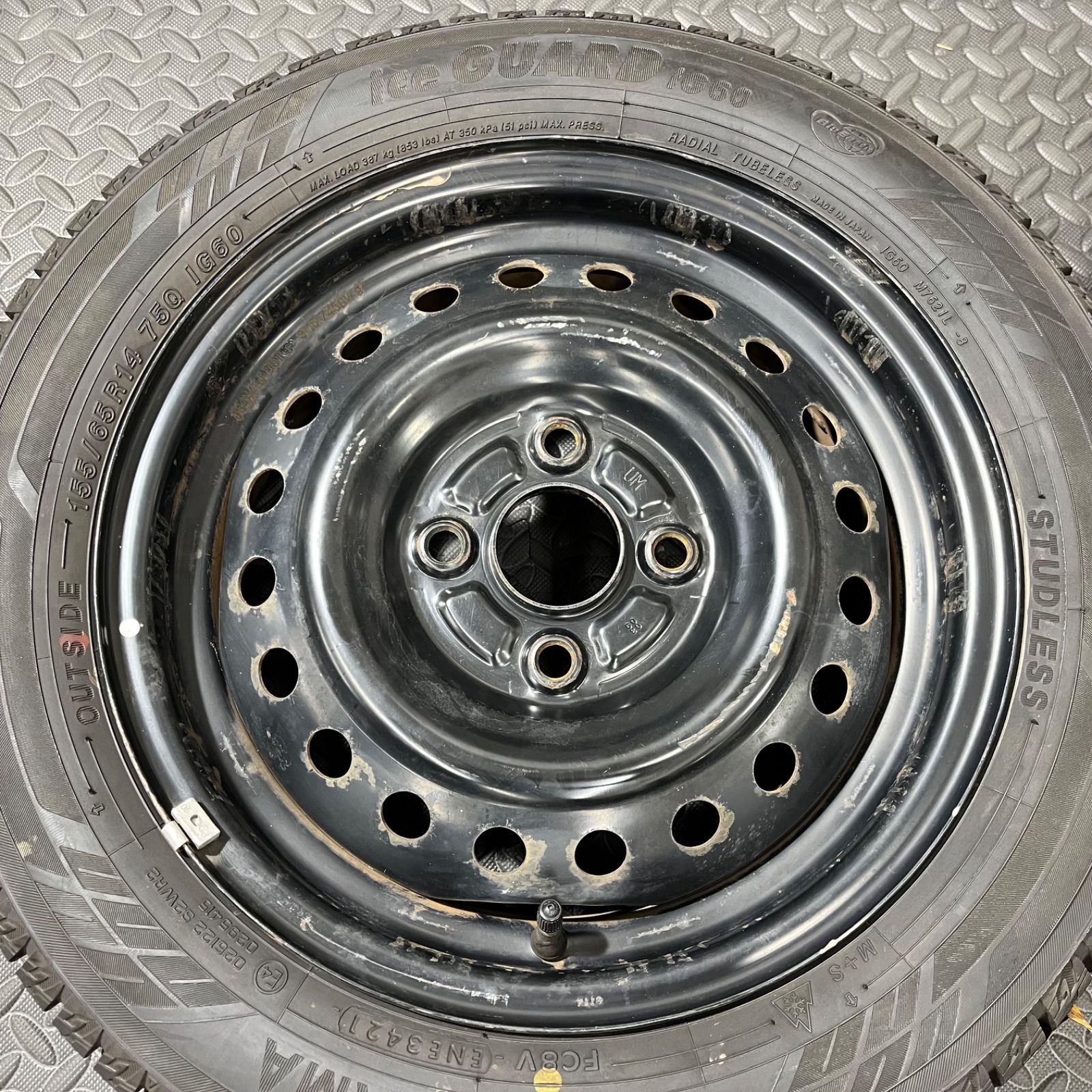 21年製 155 65 R 14 ヨコハマ アイスガードIG 60 ダイハツ タント ムーヴ ミラ コンテ スタッドレスタイヤ 1266 E