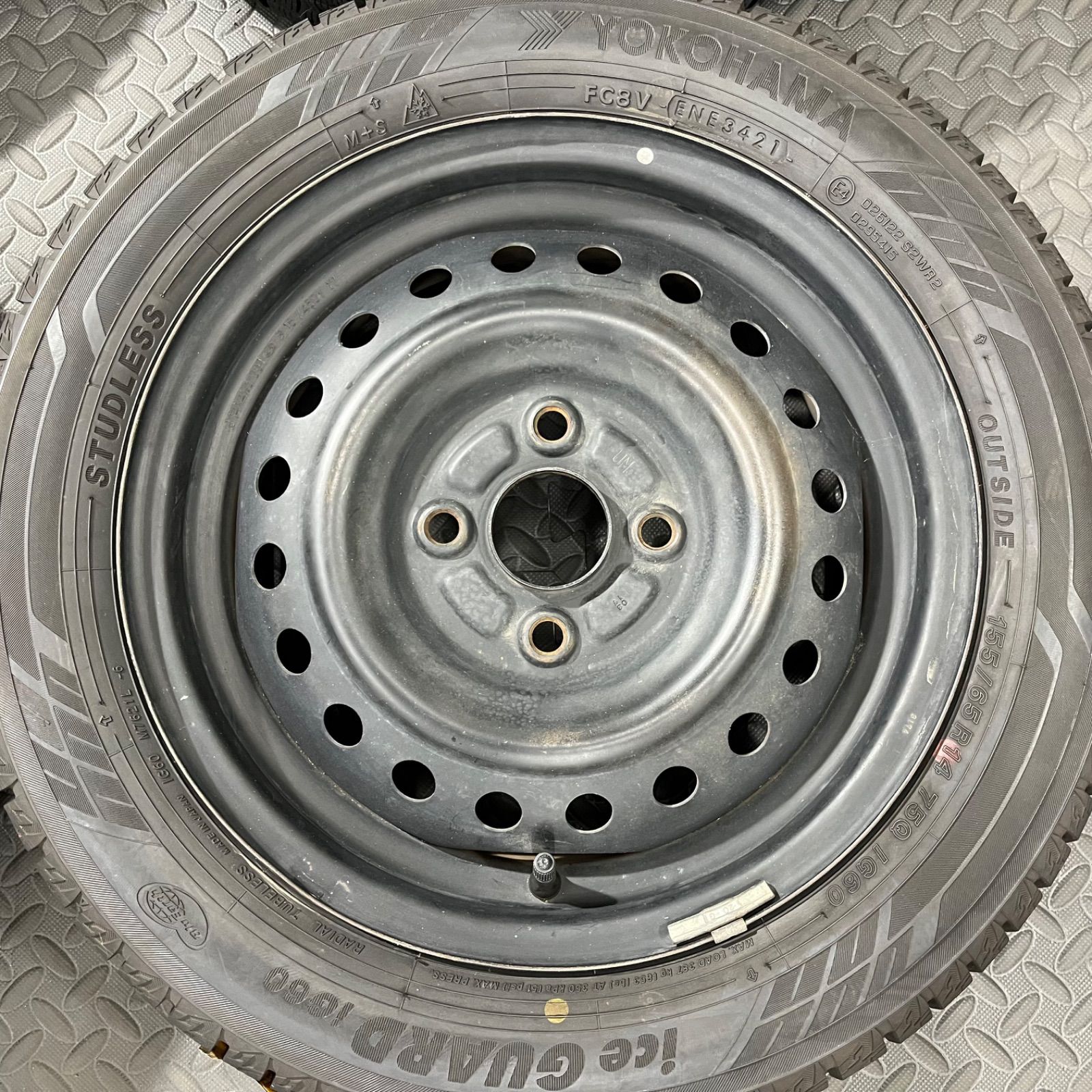 21/22年 155/65R14 YH アイスガードig60 ダイハツ純正アルミ ヨコハマ アイスガードIG60 155/65/14 2021年製 ダイハツ純正アルミ