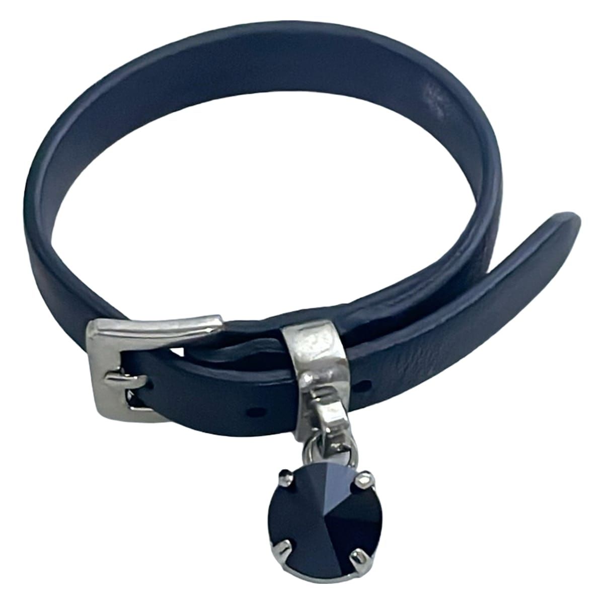 miu miu ブレスレット　黒レザー miumiu(ミュウミュウ) ブレスレット美品 - レザー 黒 - メルカリ