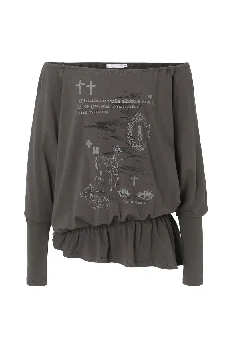 スリータイムズ スイート Bambi トップ SWEET top チャコール S