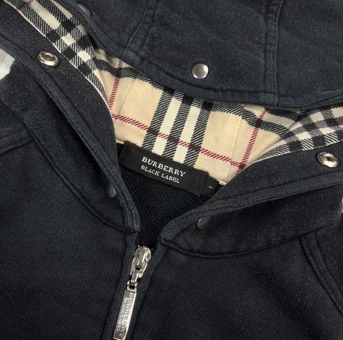 BURBERRY BLACK LABEL ジップアップパーカー ブラック 1 - メルカリ
