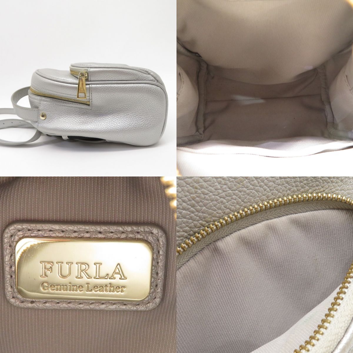 FURLA フルラ フリーダ レザー ミニリュック バックパック シルバー