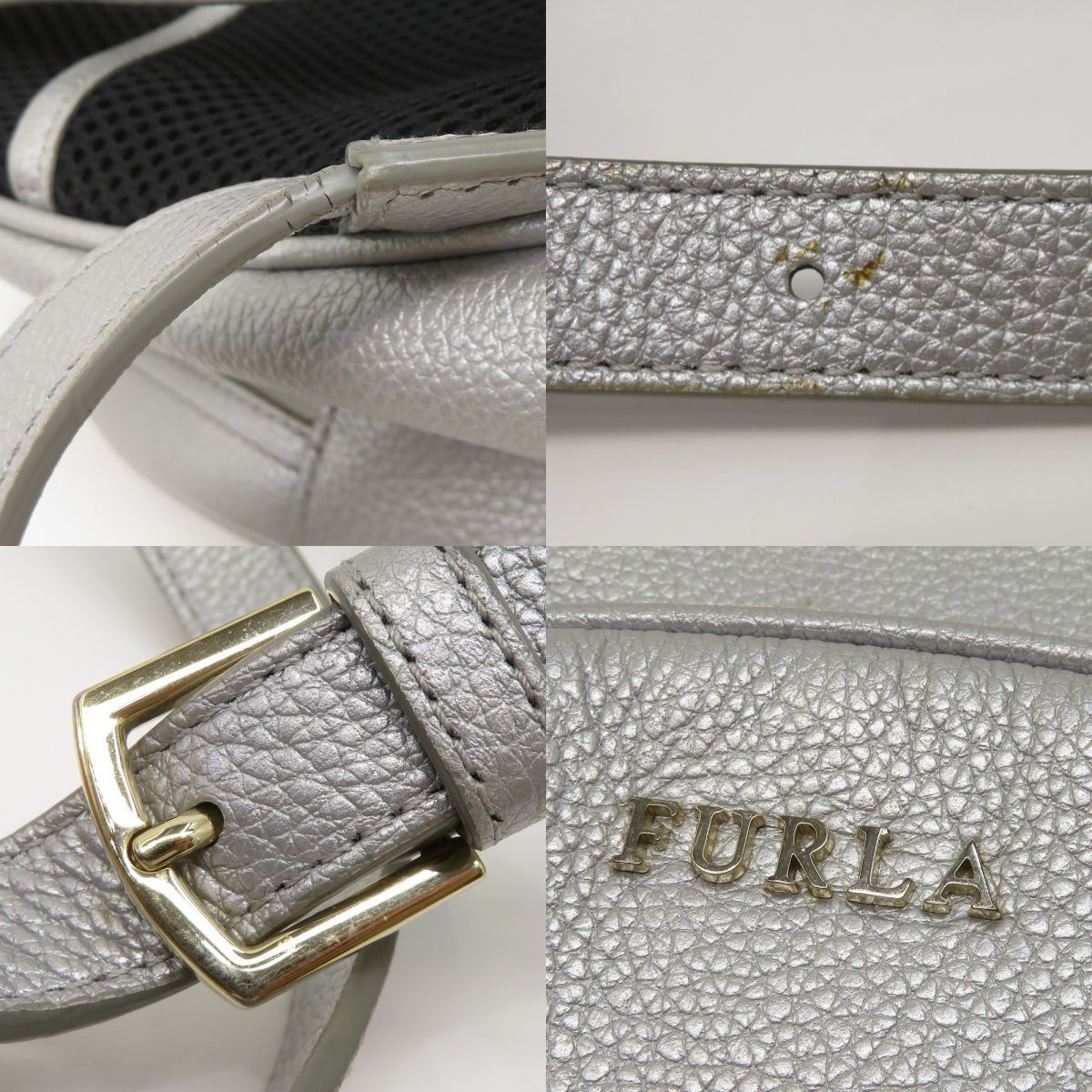 FURLA フルラ フリーダ レザー ミニリュック バックパック シルバー