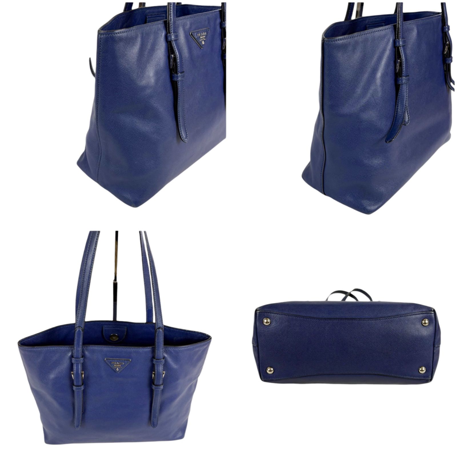 プラダ PRADA トライアングルロゴ トートバッグ ネイビー 紺色