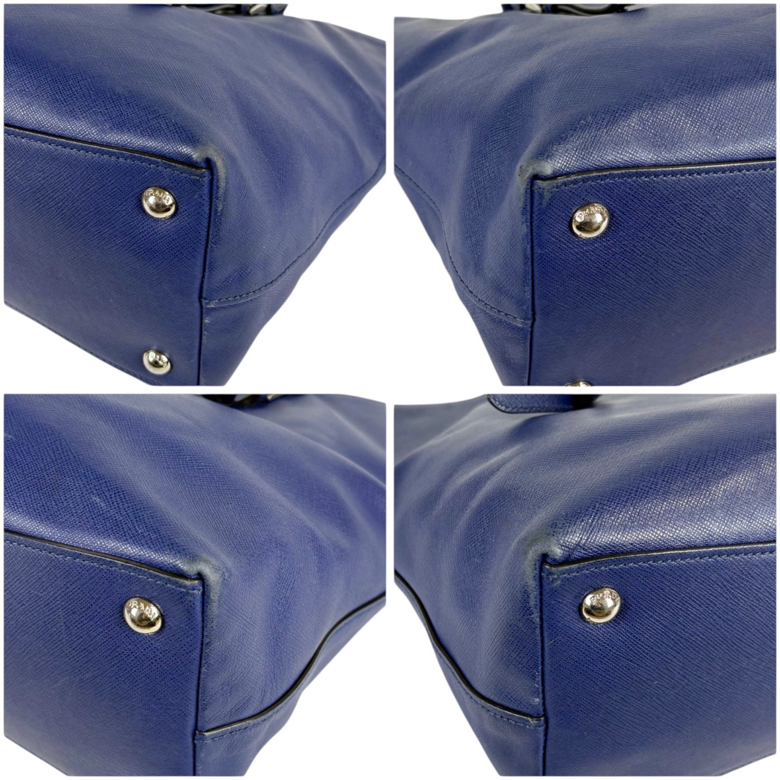 プラダ PRADA トライアングルロゴ トートバッグ ネイビー 紺色