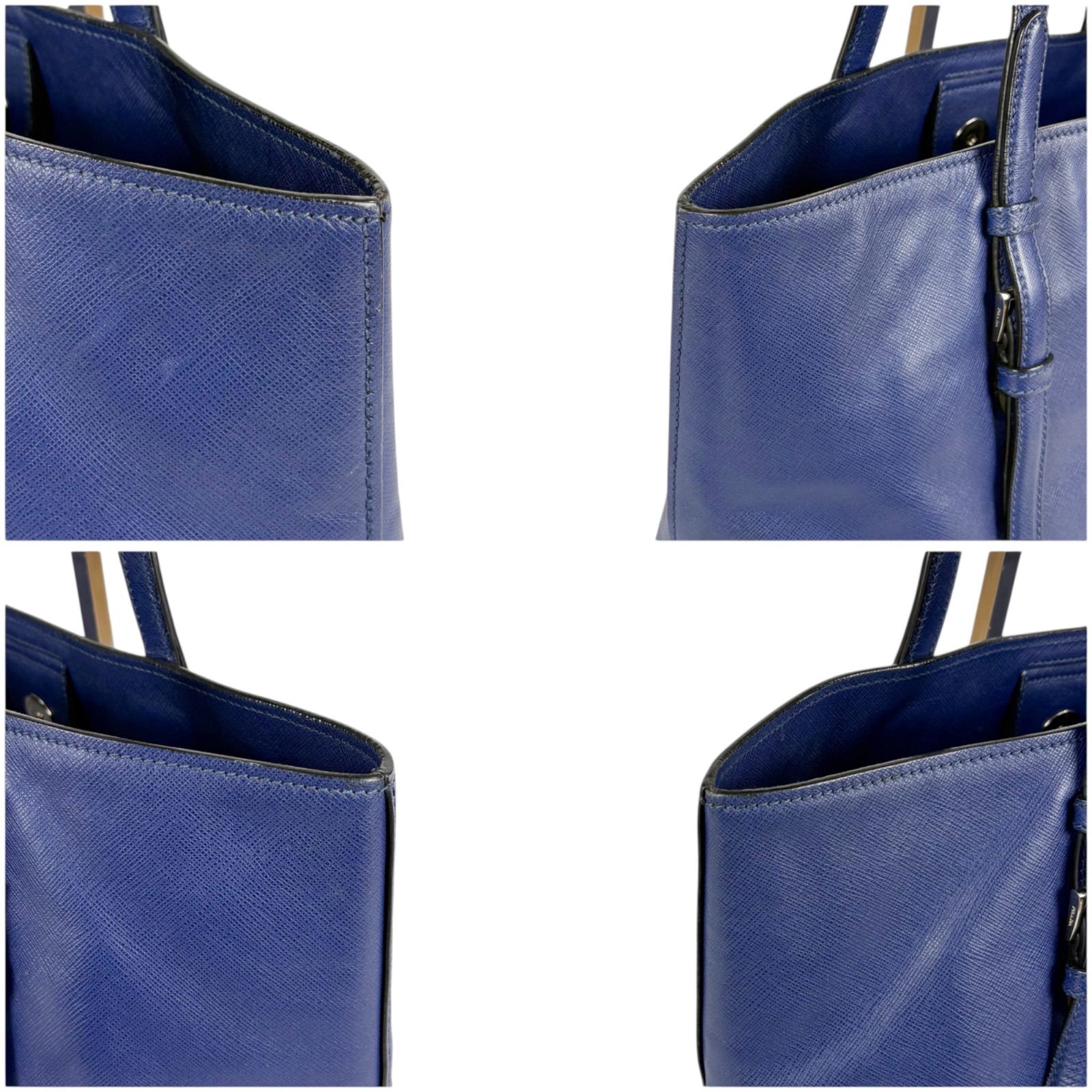 プラダ PRADA トライアングルロゴ トートバッグ ネイビー 紺色