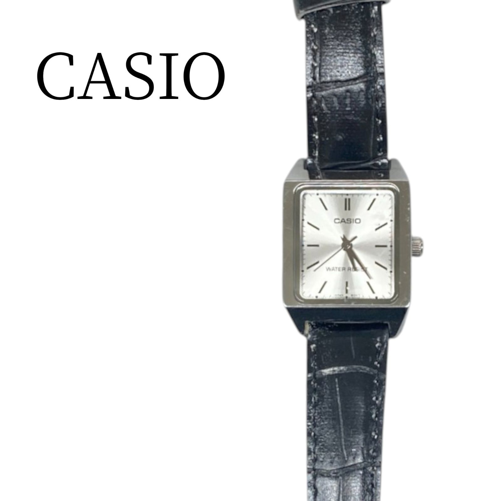 シルバー アナログ 手巻き時計 レザー CASIO カシオ ブラック・シルバー 腕時計(アナログ) 手巻き時計 - メルカリ