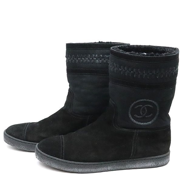 シャネル CHANEL ココマーク ムートンブーツ スウェード size 38 1 2 17751