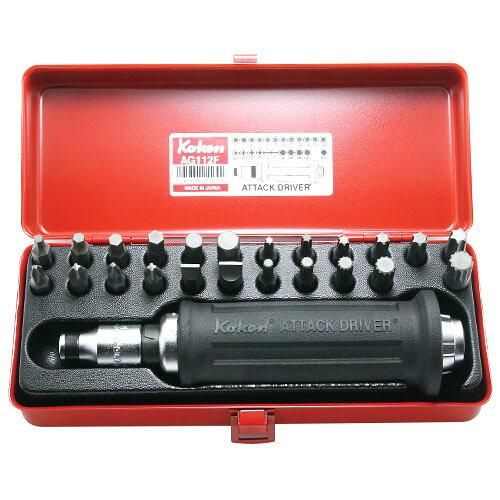 Ko ken 12 7 mm差込 アタックドライバーセット 25ヶ組 AG 112 F 2195