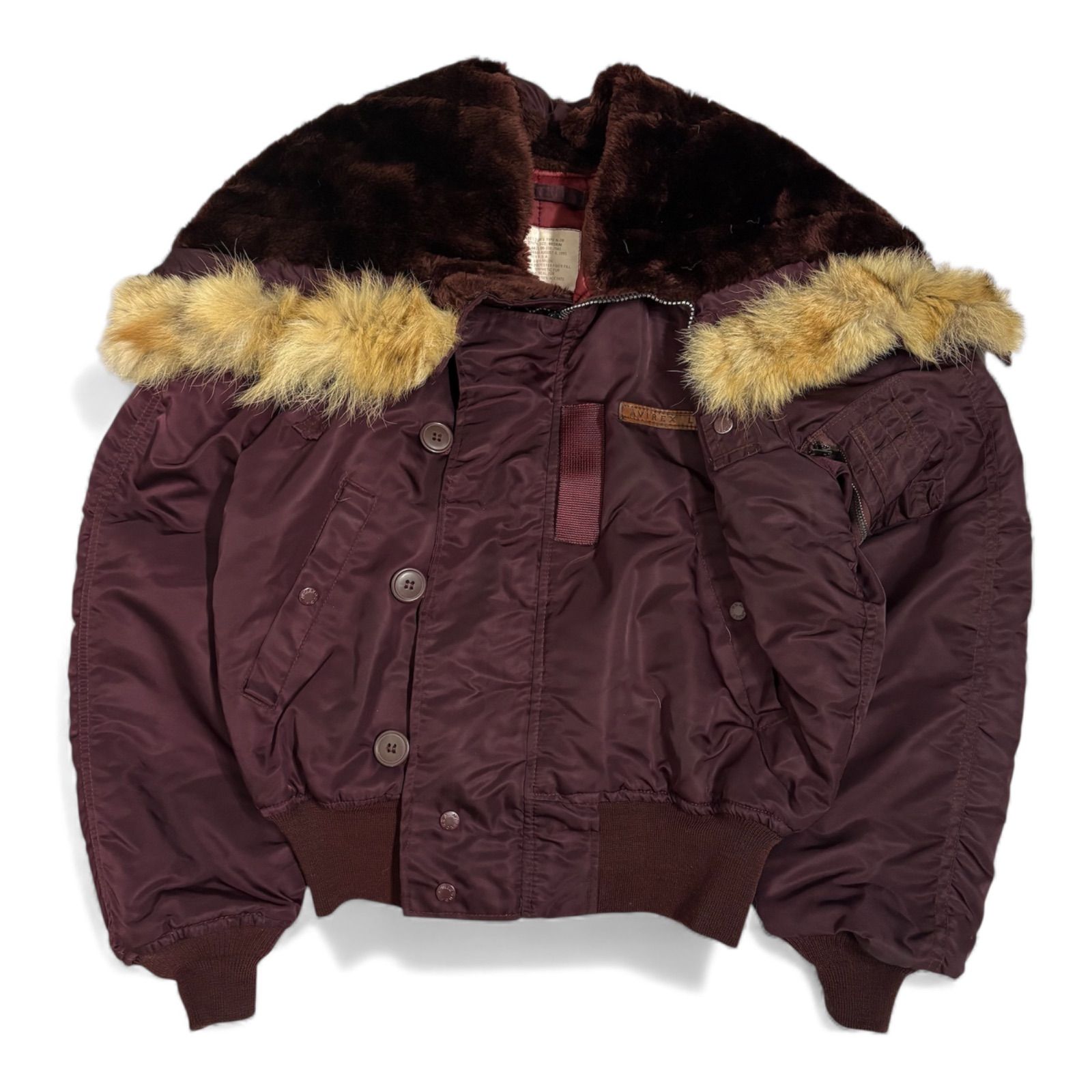 avirex N-2B flight jacket fur Burgundy N-2B フライトジャケット