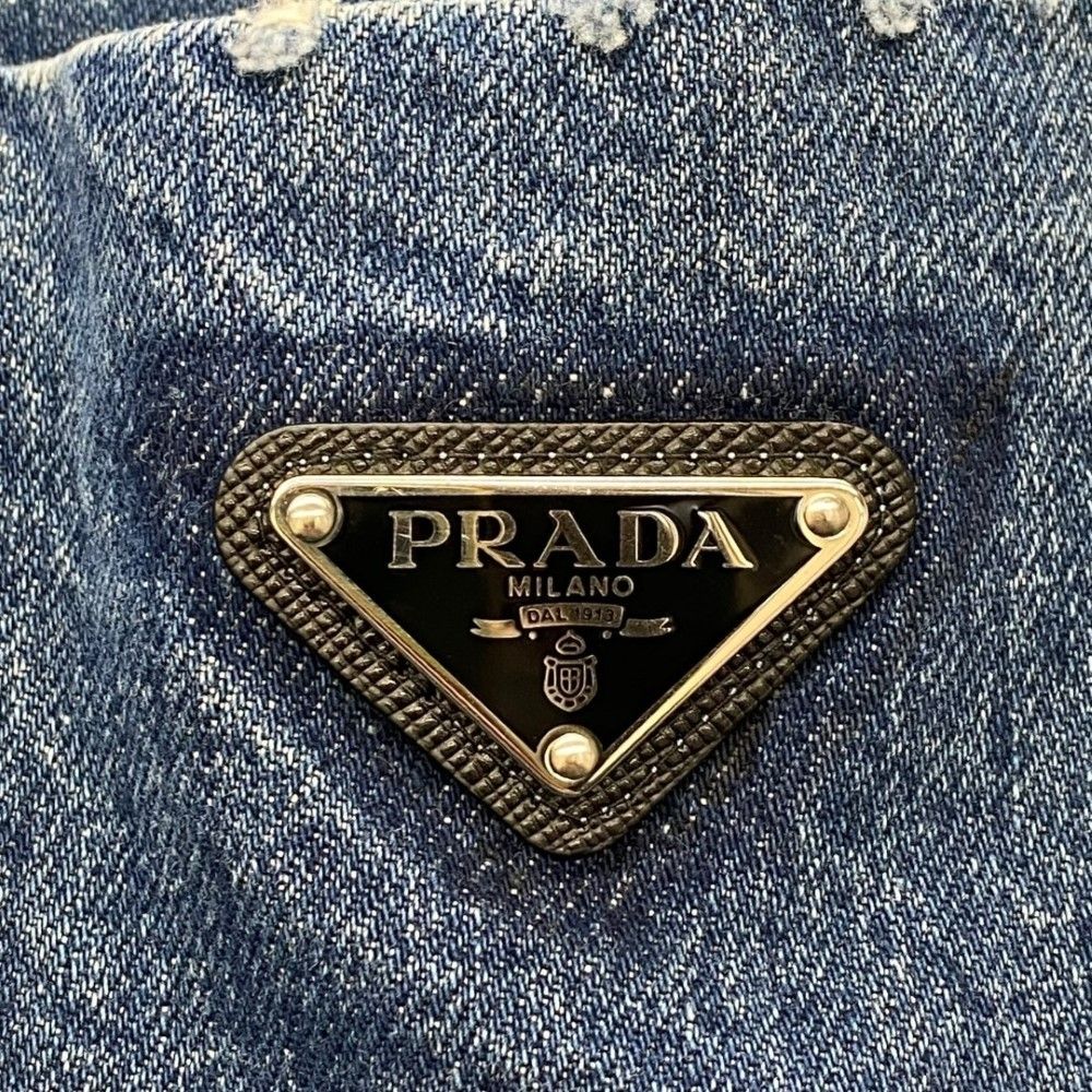 PRADA 2021 三角ロゴプレート ジップアップ デニムジャケット Sサイズ