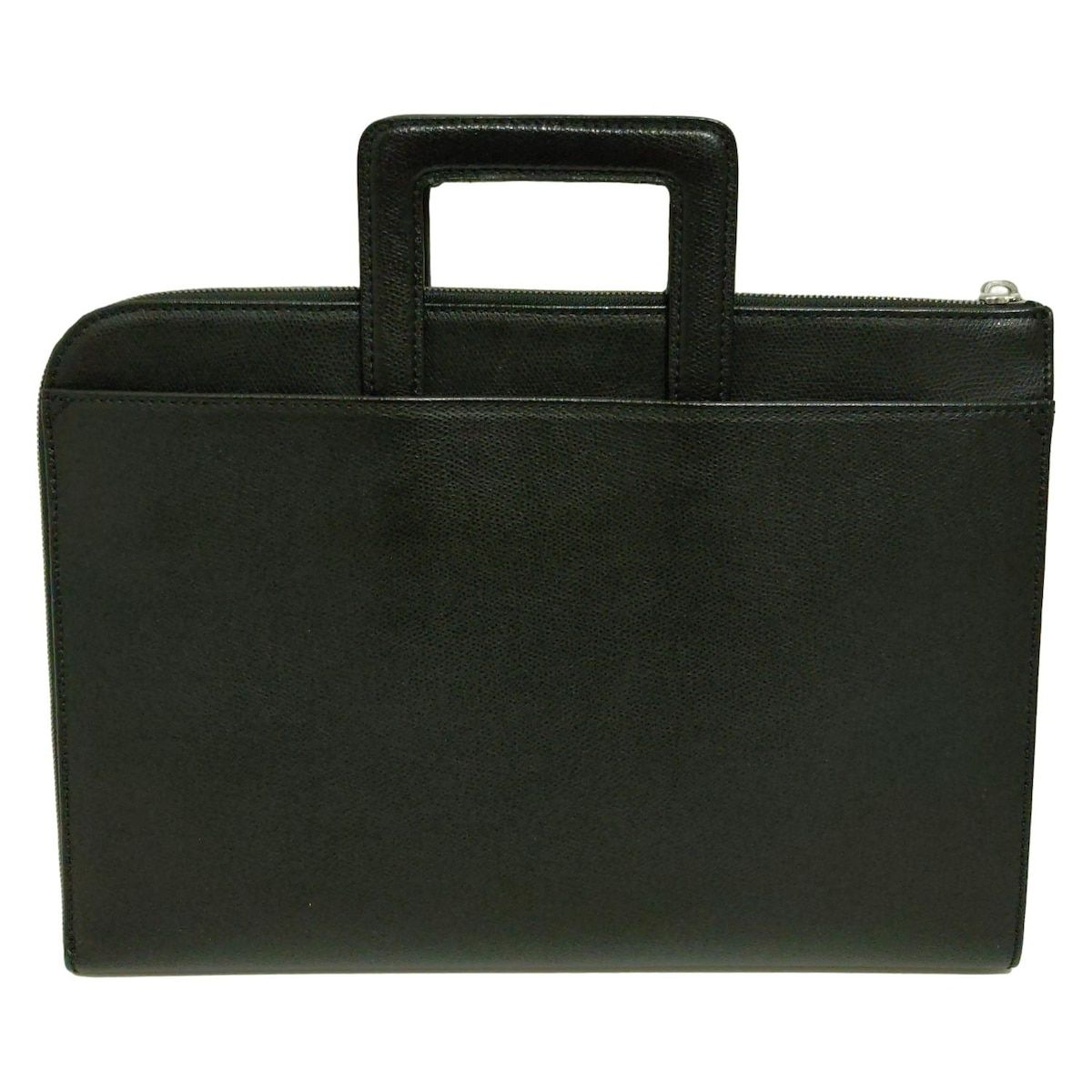 【美品】エンポリオアルマーニ メッセンジャーバッグ　ロゴ　型押し　レザー　黒 EMPORIOARMANI(エンポリオアルマーニ) ハンドバッグ - 黒 型押し加工