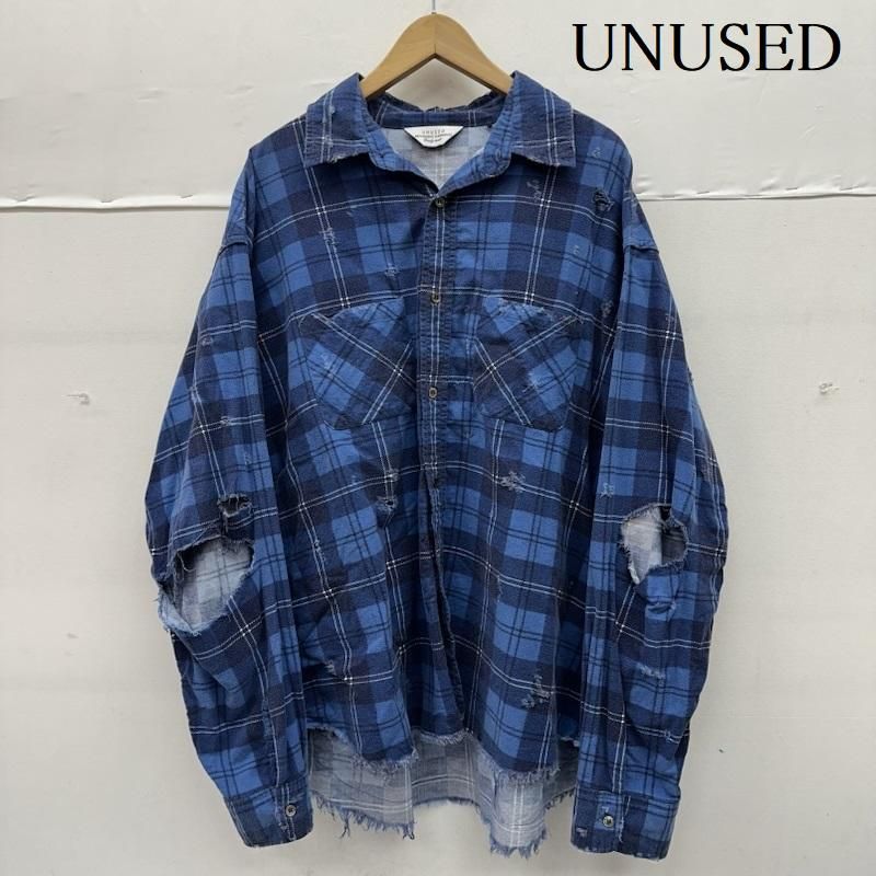 アンユーズド 19AW damage check nel shirt ダメージ 加工 チェック