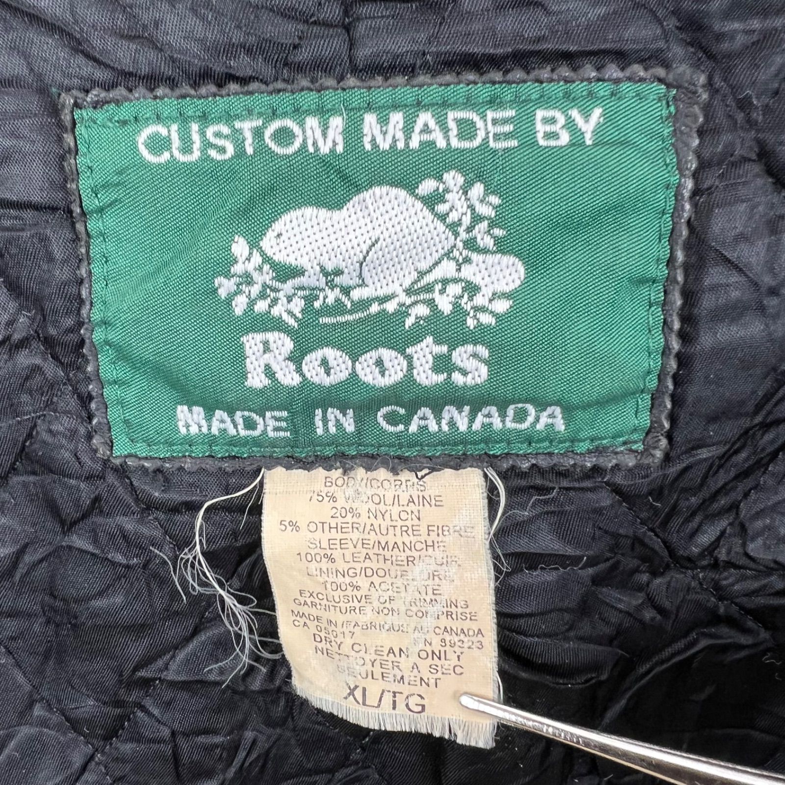 ROOTS CANADA vintage Audi varsity jacket leather XL カナダ製 