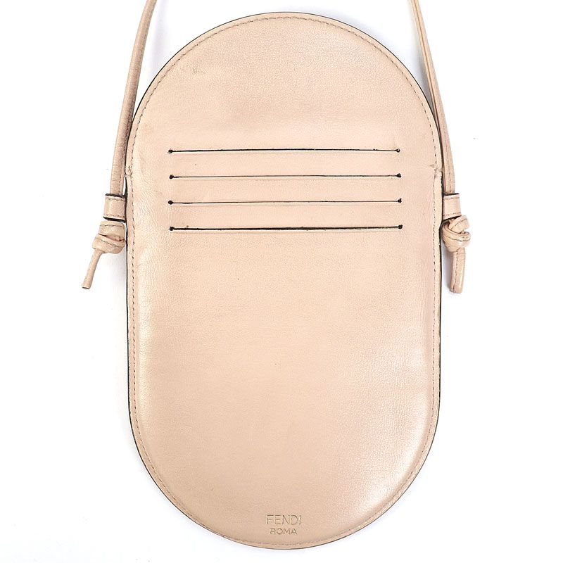 フェンディ フォンホルダー オーロック FF ベージュ レザー ショルダー