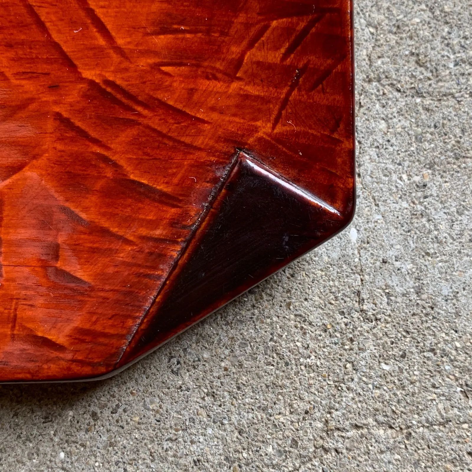 讃岐彫 ノミ目彫の隅折膳 鑿目 拭漆 盆 讃岐漆器 /HM-0179 - メルカリ