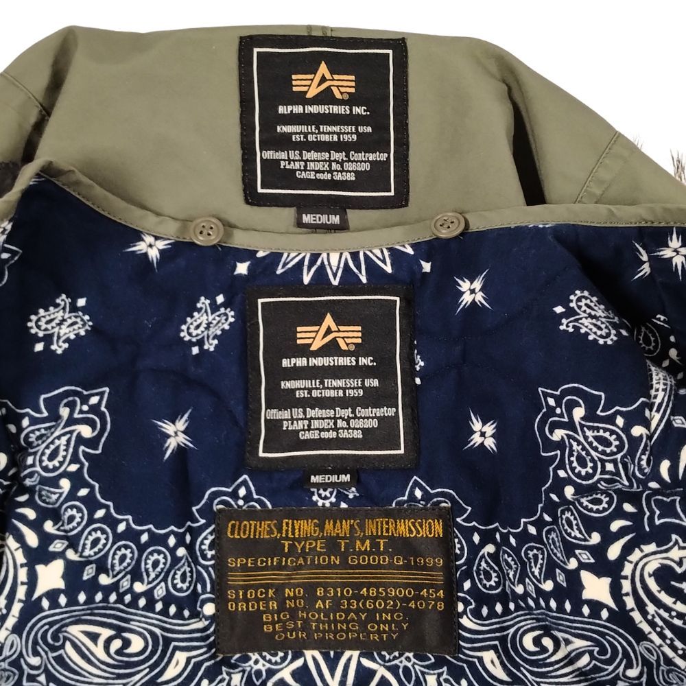 TMT ティーエムティー × ALPHA INDUSTRIES M-51 JKT バンダナライナー