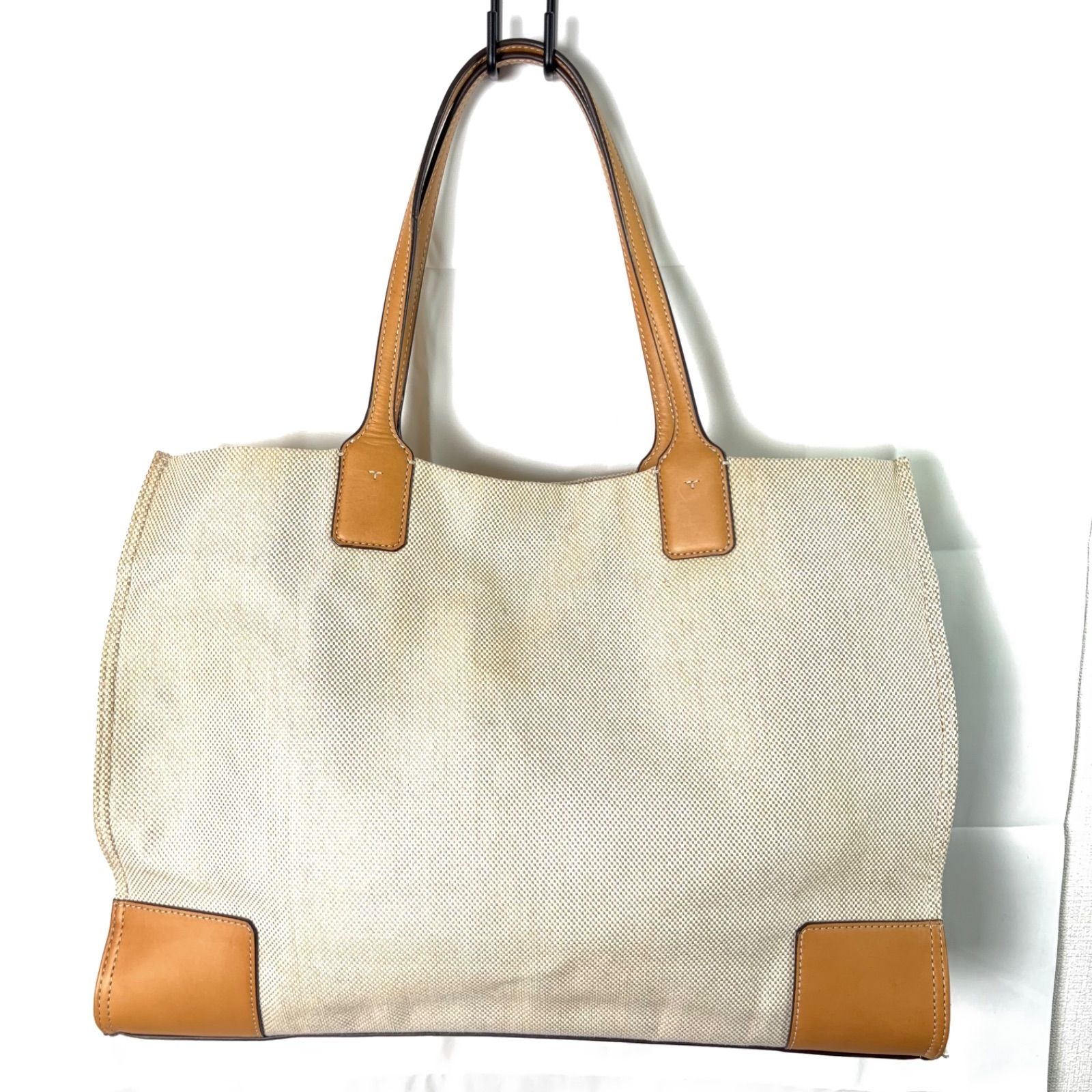 Tory Burch トリーバーチ キャンバス/レザー ラージトート ビッグ 
