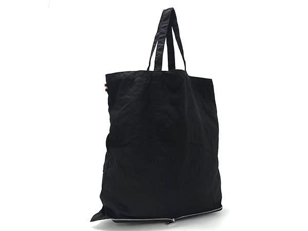 BALLY バリー トートバッグ エコバッグ ブラック ナイロン レザー ユニセックス 折りたたみ式 シルバー金具