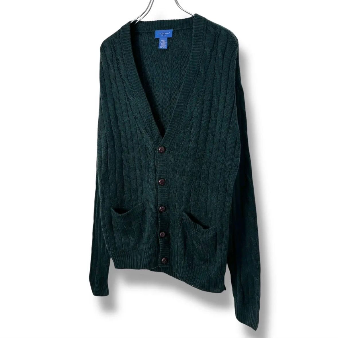 90s TOWNCRAFT Acrylic Knit Cardigan 【S】 90年代 タウンクラフト