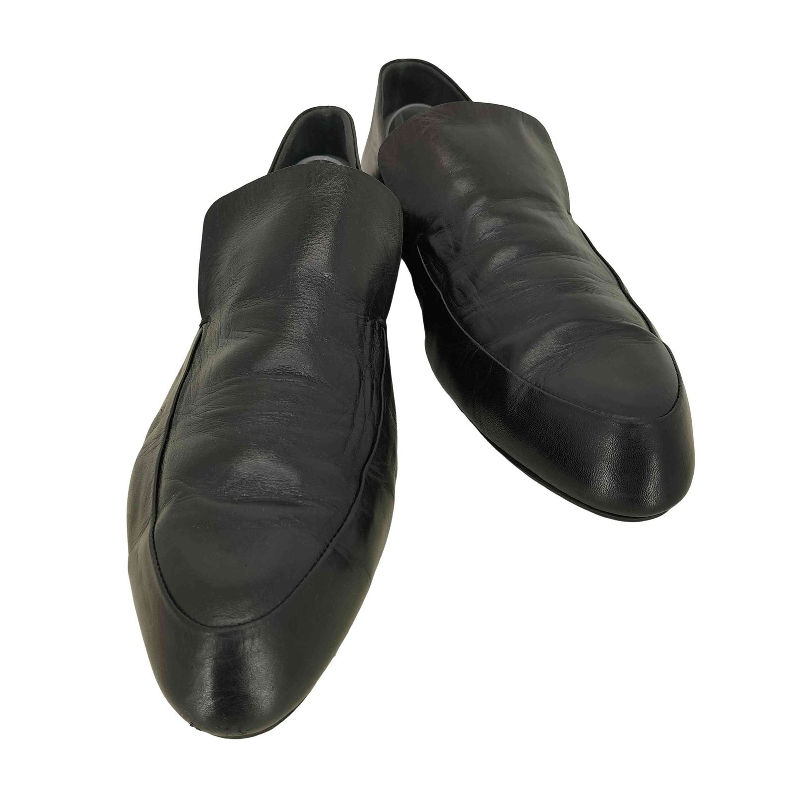 JIL SANDER ブラックレザー エナメル ローファー 38 1/2 JIL SANDER