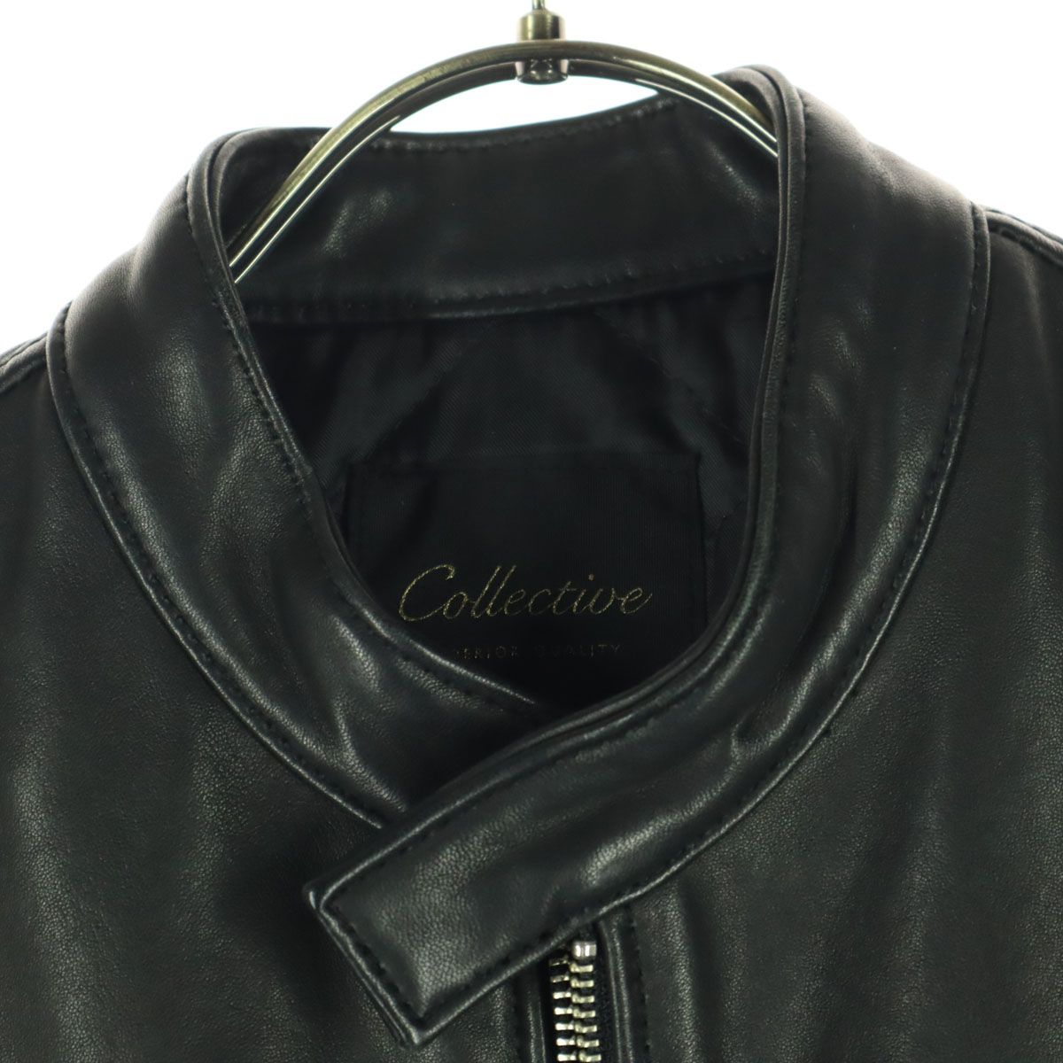 collective コレクティブ 長袖 レザー シングルライダースジャケット S 