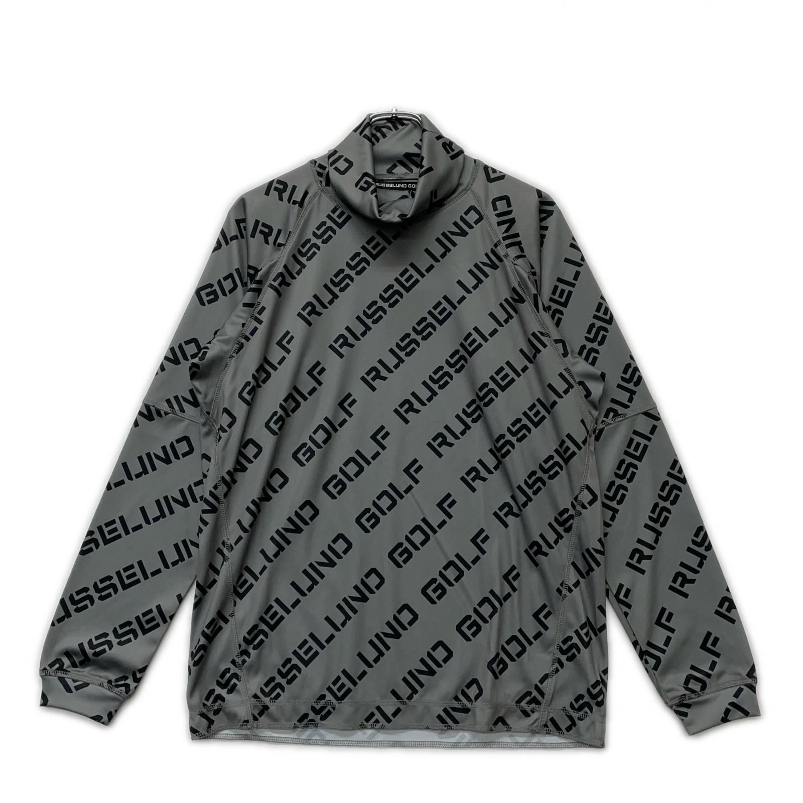 メンズ ラッセルノ 長袖シャツ 4 M カーキ タートルネック ロゴ総柄 ルチャ刺繍