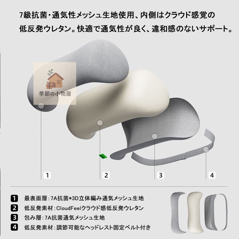 アテンザ GGEP GG 3 P頸椎 腰椎サポート 抗菌 低反発 柔らかく通気性良好 車載クッション＆ヘッドレストセット